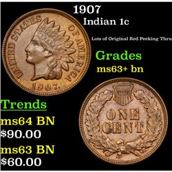 1907 Indian Cent 1c Grades Select+ Unc BN