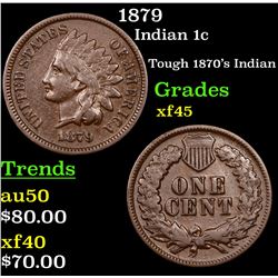 1879 Indian Cent 1c Grades xf+