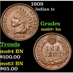1909 Indian Cent 1c Grades Select+ Unc BN