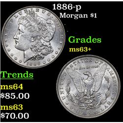 1886-p Morgan Dollar $1 Grades Select+ Unc