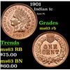Image 1 : 1901 Indian Cent 1c Grades Select Unc RB