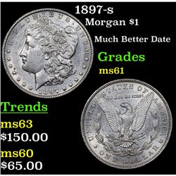 1897-s Morgan Dollar $1 Grades BU+