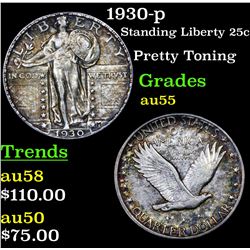 1930-p Standing Liberty Quarter 25c Grades Choice AU