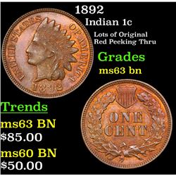 1892 Indian Cent 1c Grades Select Unc BN