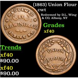 (1863) Union Flour Civil War Token 1c Grades xf