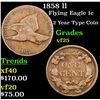 Image 1 : 1858 ll Flying Eagle Cent 1c Grades vf+