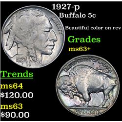1927-p Buffalo Nickel 5c Grades Select+ Unc