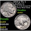 Image 1 : 1913-p Ty I Buffalo Nickel 5c Grades Choice+ Unc