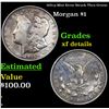 Image 1 : 1921-p Mint Error Struck Thru Grease Morgan Dollar $1 Grades xf details