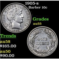 1905-s Barber Dime 10c Grades Choice AU