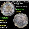 Image 1 : 1885-o Rainbow Toned Morgan Dollar $1 Grades Select Unc