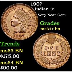 1907 Indian Cent 1c Grades Choice+ Unc BN