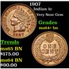 Image 1 : 1907 Indian Cent 1c Grades Choice+ Unc BN