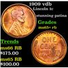 Image 1 : 1909 vdb Lincoln Cent 1c Grades Gem+ Unc RB