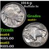 Image 1 : 1914-p Buffalo Nickel 5c Grades Select+ Unc