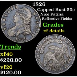 1826 Capped Bust Half Dollar 50c Grades xf details