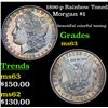 Image 1 : 1896-p Rainbow Toned Morgan Dollar $1 Grades Select Unc