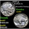 Image 1 : 1937-p Buffalo Nickel 5c Grades GEM++ Unc