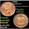 Image 1 : 1902 Indian Cent 1c Grades GEM Unc BN