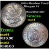 Image 1 : 1883-o Rainbow Toned Morgan Dollar $1 Grades Choice Unc