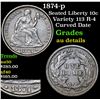 Image 1 : 1874-p Seated Liberty Dime 10c Grades AU Details