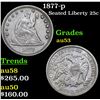 Image 1 : 1877-p Seated Liberty Quarter 25c Grades Select AU