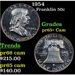 1954 Franklin Half Dollar 50c Grades GEM+ Proof Cameo
