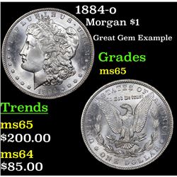 1884-o Morgan Dollar $1 Grades GEM Unc