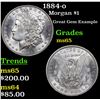 Image 1 : 1884-o Morgan Dollar $1 Grades GEM Unc