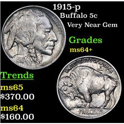 1915-p Buffalo Nickel 5c Grades Choice+ Unc