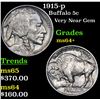 Image 1 : 1915-p Buffalo Nickel 5c Grades Choice+ Unc