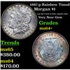 Image 1 : 1887-p Rainbow Toned Morgan Dollar $1 Grades Choice+ Unc