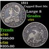 Image 1 : 1811 Capped Bust Half Dollar 50c Grades vf+