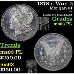 1878-s Vam 5 Morgan Dollar $1 Grades Select Unc PL