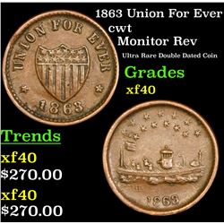 1863 Union For Ever Civil War Token 1c Grades xf