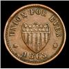 Image 2 : 1863 Union For Ever Civil War Token 1c Grades xf