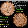 Image 1 : 1863 Army & Navy Civil War Token 1c Grades Choice Unc BN