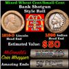 Image 1 : Mixed small cents 1c orig shotgun roll, 1916-d Wheat Cent, 1898 Indian Cent other end