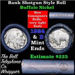 Buffalo Nickel Shotgun Roll in Old Bank Style 'Bell Telephone'  Wrapper 1924 & d Mint Ends