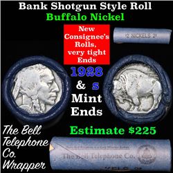 Buffalo Nickel Shotgun Roll in Old Bank Style 'Bell Telephone'  Wrapper 1928 & s Mint Ends