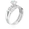 Image 3 : Sterling Silver 5mm Round Cut Wedding Set with Multi cut Bands Set size 7