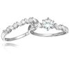 Image 4 : Sterling Silver 5mm Round Cut Wedding Set with Multi cut Bands Set size 7