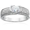 Image 1 : Sterling Silver mm Oval Channel Set Ring  Size 7