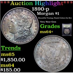 ***Auction Highlight*** 1890-p Morgan Dollar $1 Graded Choice+ Unc By USCG (fc)