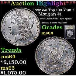 ***Auction Highlight*** 1882-o/s Top 100 Vam 4 Morgan Dollar $1 Graded Choice Unc By USCG (fc)