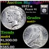 Image 1 : ***Auction Highlight*** 1927-s Peace Dollar $1 Graded Select+ Unc By USCG (fc)