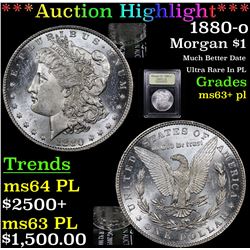 ***Auction Highlight*** 1880-o Morgan Dollar $1 Graded Select Unc+ PL By USCG (fc)