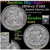Image 1 : ***Auction Highlight*** 1876-cc f-102 Seated Liberty Dime 10c Graded Choice Unc By USCG (fc)