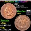 Image 1 : ***Auction Highlight*** 1877 Indian Cent 1c Graded vf+ By USCG (fc)
