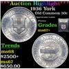 Image 1 : ***Auction Highlight*** 1936 York Old Commem Half Dollar 50c Graded Gem++ Unc By USCG (fc)